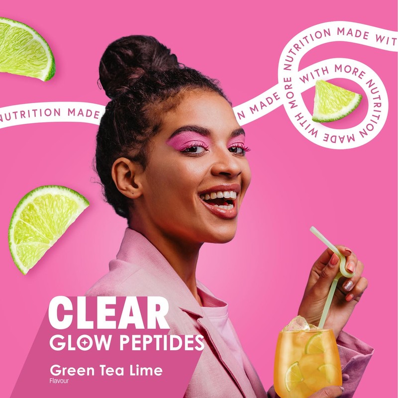 MORE NUTRITION More Clear Glow Peptides, Green Tea Lime, 600