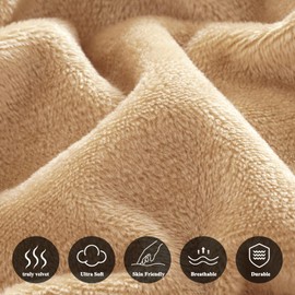 David's Home Truly Velvet Fitted Sheet King Size, Ultra Soft Bottom Sheet with 16" Deep Pocket, All-Round 2.5cm Wider Strong Elastic, Plush Cozy Comfy Warm for All Seasons, 78x80+16", Honey Peach.