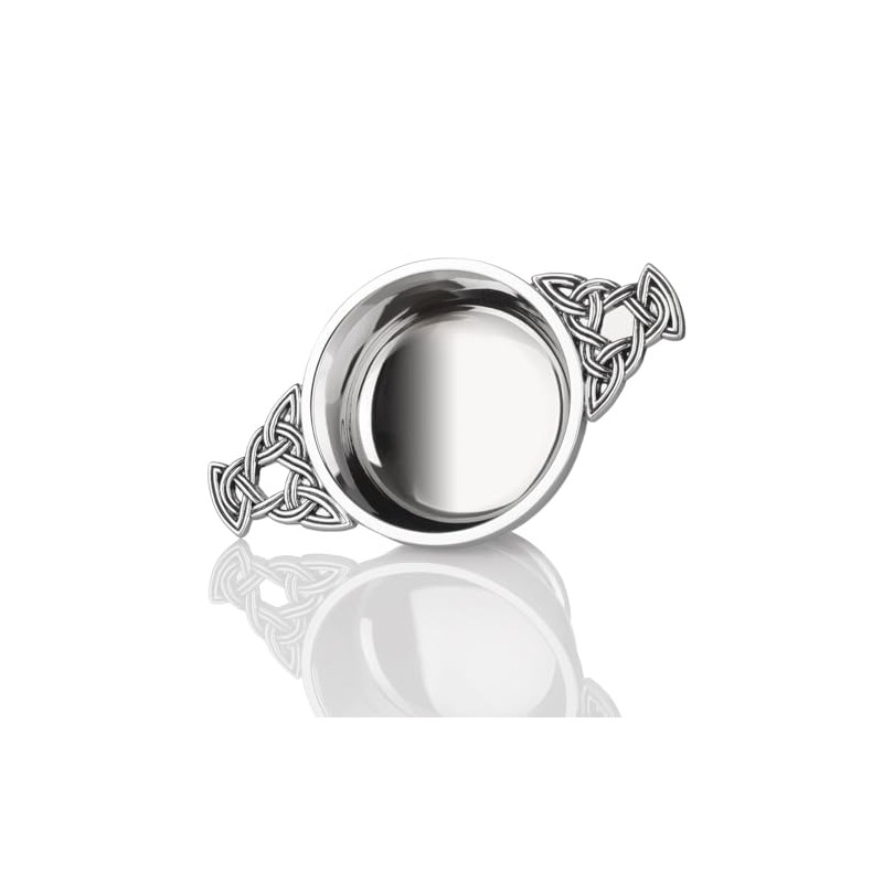 Hamilton & Young Celtic Plain Silver Plated Quaich - 3"