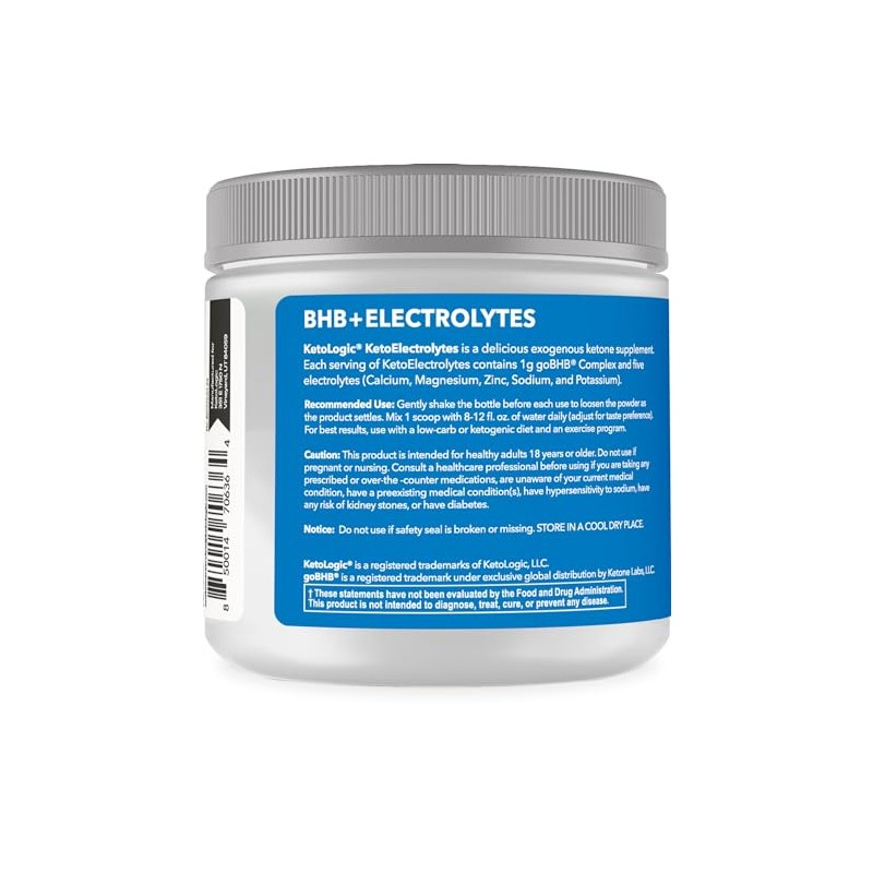Ketologic- Polvo de Electrolito Keto (Frambuesa Azul) 30 Porciones Mezcla