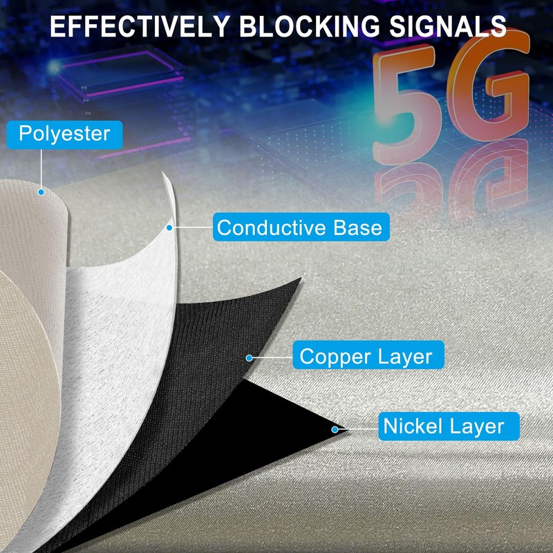 ZTTXL Faraday Fabric 43"W×236"L(Big 6 Yards) Faraday Military Grade Conductive