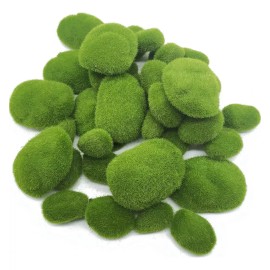 generic Rocas Con Musgo Verde Artificial Para Decoración, 30 Piezas