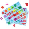 GEMEM Alphabet and Number Puzzle Set Wooden Upper Case Letter