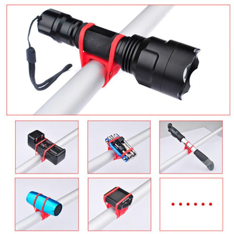 5Pcs Bikes Light Replacement Mount Silicones Band Elastics Belt Tie