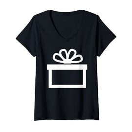 Womens Present Box Costume Trendy Aesthetic V-Neck T-Shirt