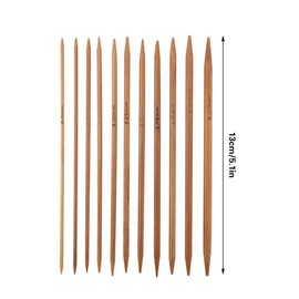 55pcs/Set Knitting Needles Kit Carbonized Bamboo Double Pointed Needles Set in 11 Sizes 13cm/5.1in (2.0mm-5.0mm)