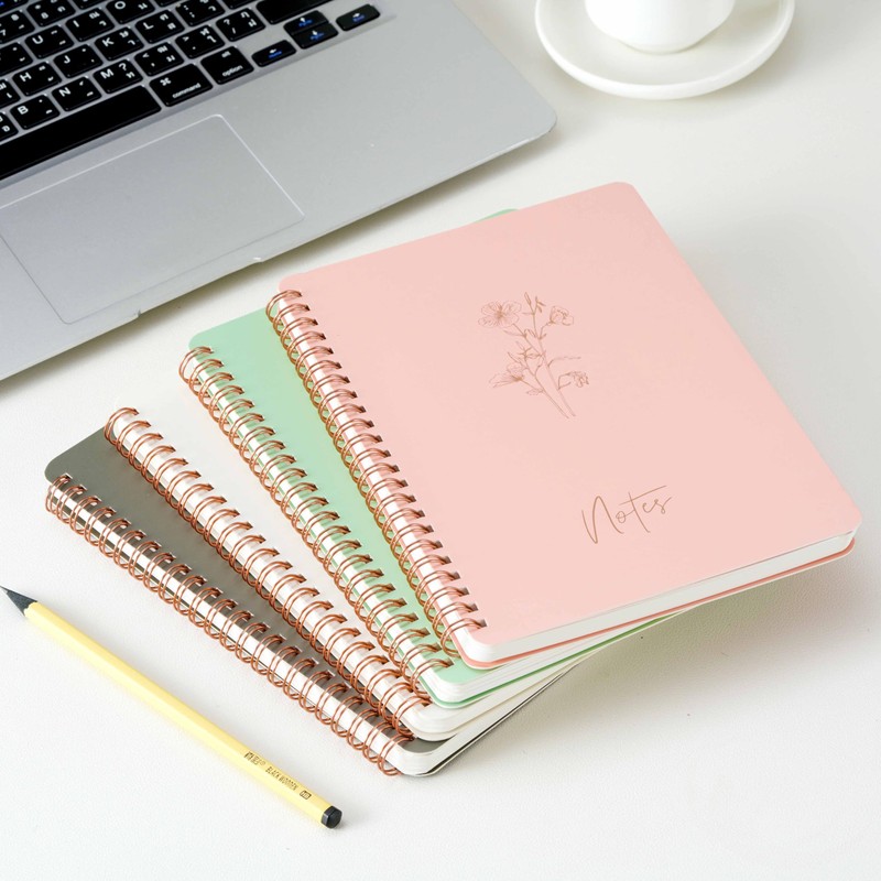 4 PCS Spiral Notebook, A5 60 Spiral Notebooks College Rules
