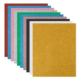 YOPEUC 10 Colours Plotter Film Textile Glitter, 25 x 30.5 cm Heat Transfer Vinyl, Transfer Film Plotter for Vinyl Plotter Accessories, Vinyl Film Plotter, Permanent Vinyl Film Plotter for DIY T-Shirt