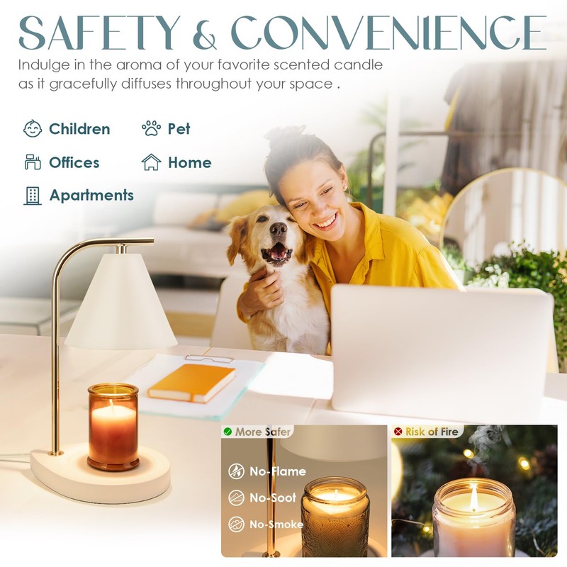 Aimoptg Candle Warmer Lamp with Timer, Dimmable Candle Lamp for