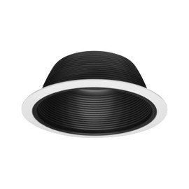 Nicor 17504 Recessed, Black, White Trim, 6 Inches