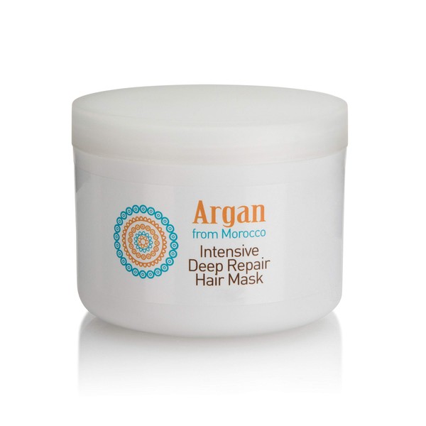 Hair Mask with Argan Oil from Morocco - Deep Regenerating Intensive Care - for Revitalising Dry and Damaged Hair - 215 ml