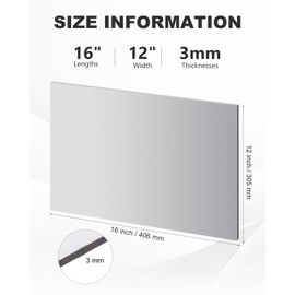 WENHUALI 16" x 12" 11 Gauge Steel Sheets Metal Cold Rolled Steel Plate, 2 Pcs Weldable Metal Sheet for DIY Craft Projects, Industrial, Professional