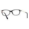 Womens Classic Mod Minimal Oval Rectangular Reading Glasses Black Gold