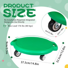 Kids Sitting Scooter Board with Universal Wheels Swivel Casters Round Plastic Floor Surfer Sports Scooters with Rollers Autism Kids Sensory Scooter Board for Gym Class Physical Education Home Use