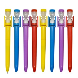 Lopenle 12 PCS Novelty Sand Clock Pens Funny Sandglass Ballpoint Pens Twist Ballpoint Pen With Black Ink For School Office Christmas Birthday Party