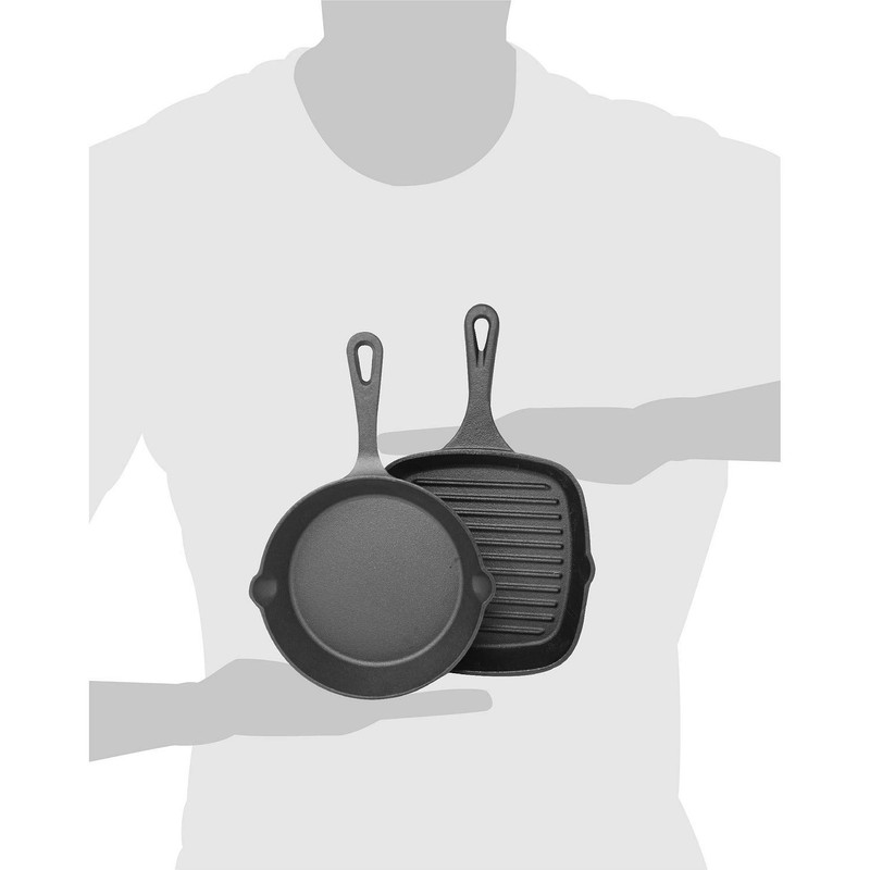 2 piece Cast iron skillet and Square griddle