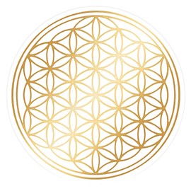 atalantes spirit Flower of Life Sticker Set Mix 12 Pieces: 3 cm + 5 cm – 2 x Gold + 2 x Silver + 2 x Hologram with Protective Lacquer – Transparent Film