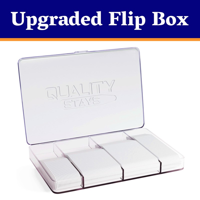 100 Plastic Collar Stays for Men's Dress Shirts - Plastic