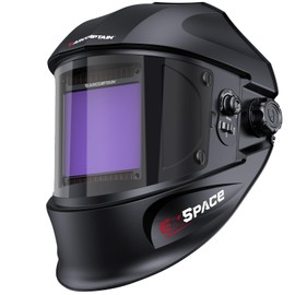 ARCCAPTAIN 3.94"X3.66" Welding Helmet Auto Darkening, 1/1/1/1 Top Optical Clarity Large Viewing Screen Solar Power Welding Hood with 4 Arc Sensor, Wide Shade 4-5/5-9/9-13 for TIG MIG ARC Welding CUT