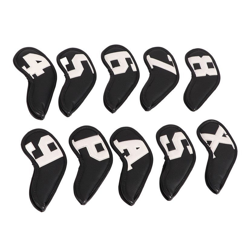 10pcs set PU Waterproof Golf Club Iron Cover Fine Sewing