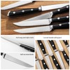 Alata 6-Piece Steak Knives Set with Block, Stainless Steel Steak