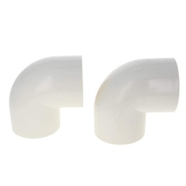 MroMax 50mm ID Slip 90 Degree PVC Pipe Fitting Elbow Coupling Connector Fix Hold Corresponding Pipes White 2pcs