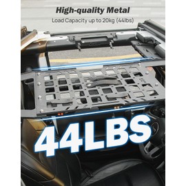 JOYTUTUS Hard Top Roof Rack Molle Panel Compatible with Wrangler JL JLU & Gladiator JT 2018-2026, Wrangler Overhead Molle Panel Storage Cargo Roof Rack, No Drilling(Not for Soft-Top)