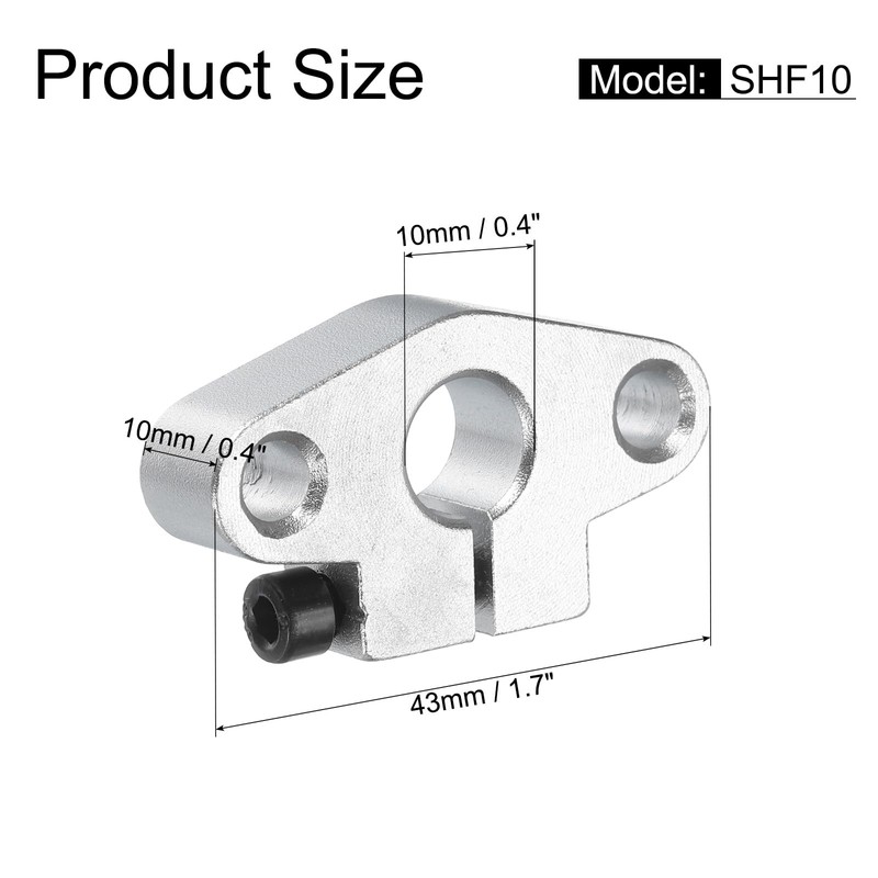 sourcing map 2pcs SHF10 Aluminum Linear Rod Rail Shaft Support