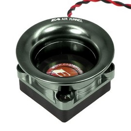 Aluminum Air Funnel V2 for 1.0 x 1.0 inch (25 x 25 mm) Fans, Gray FAF25V2-GU