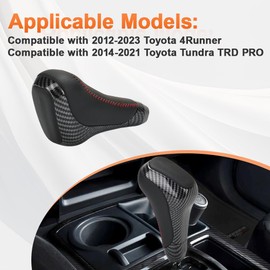 QCESEV Automatic Gear Shift Knob Head Lever Replacement for PTR5734140 PTR57-34141 Compatible with 2012-2023 Toyota 4Runner 2014-2021 Tundra TRD PRO Shifter Knob Handle Lever Carbon Fiber Pattern