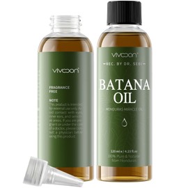 Vivccon Vivccon Batana Oil for Hair Growth,100% Pure & Natural Raw Batana Oil, Dr. Sebi Organic from Honduras,Care for Hair Thickness,Scalp&Skin,4.23 fl oz,1 Bottle with 2 Caps