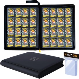 X PRO 1000+ Card Binder - Comes with 200 Card Sleeves | Compatible with TCG, Sports, MTG & More - Ringless Trading Card Binder | 1000 Pockets | TCG Binder
