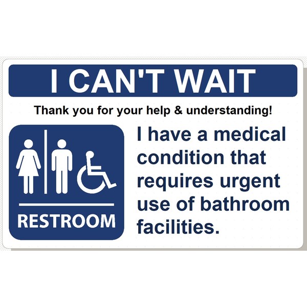 I Can't Wait Bathroom Card Customized with Name and Medical