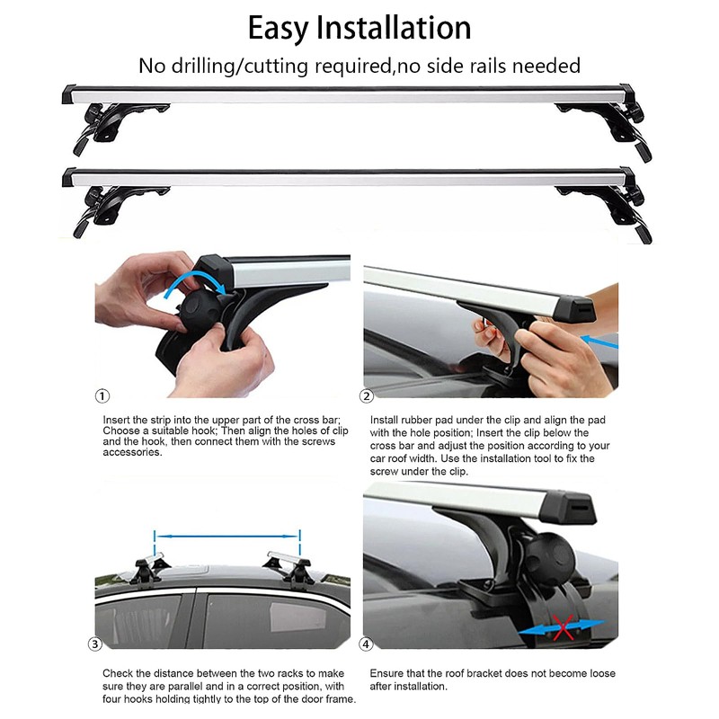 Flynsu Universal 48" Car Top Roof Rack Cross Bar Luggage