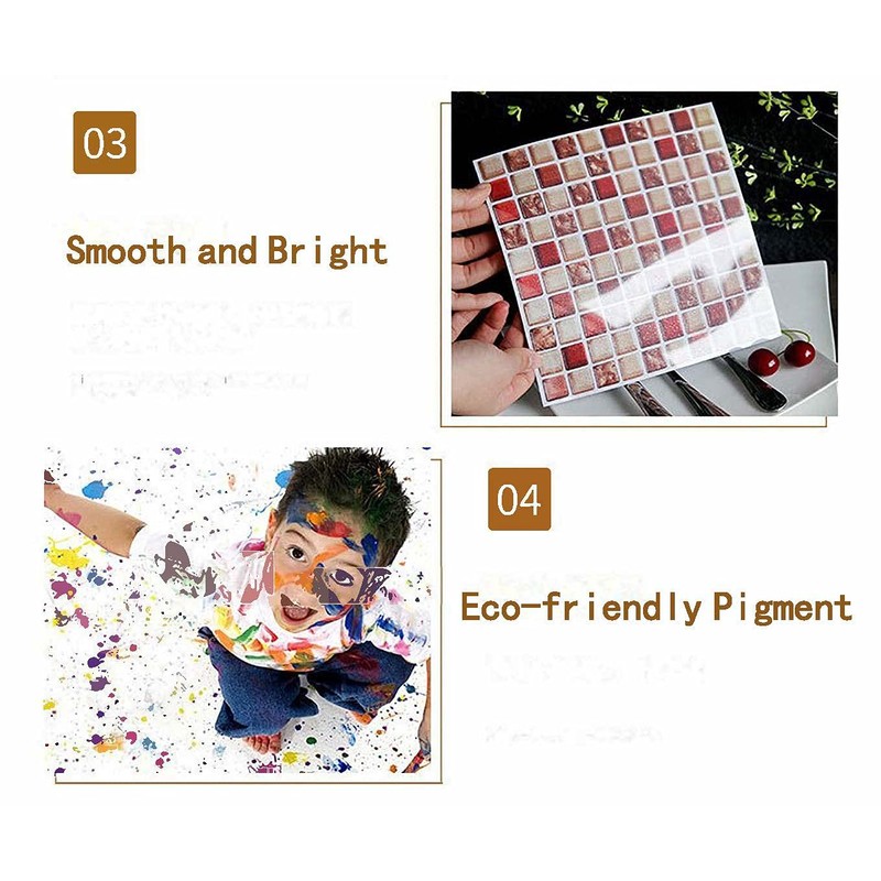 CONPHERON Pack of 20 Tile Stickers for Kitchen and Bathroom