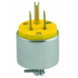 Leviton 15 Amp, 125 Volt, Armored Grounding Plug, 515PA, Yellow
