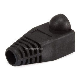 Monoprice [50pcs] RJ-45 Color Coded Strain Relief Boots - BLACK