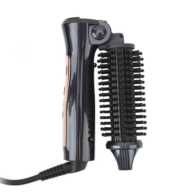 Foldable Hair Curler Straightening Brush Adjustable Temperature Anti Scald Ceramic