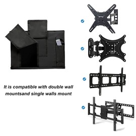 iBirdie Outdoor TV Cover 52 to 55 inch Weatherproof, Cover Size 52''L x 31''H, Waterproof for Outside Flat Screen 52 to 55 inch TV, Black, 600D Thick Fabric Screen Protector with Bottom