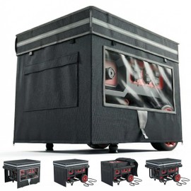 Generator Covers, Generator Covers While Running, 32X24X24 inches, Top Can be Opened, With Tool Bag and Visual Operation Window, Suitable for 3000W-12000W Frame Generator, Black.