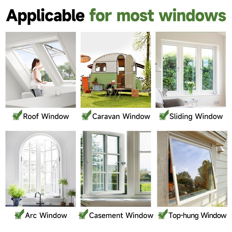 HOFUDON Window Screen Adjustable Magnetic Window Screen Replacement Max 43”