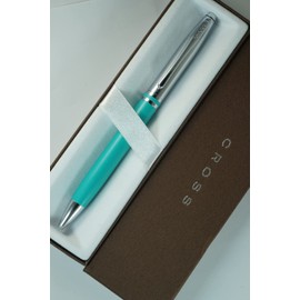 Cross Limited Collection Classic Avitar Matte Teal Barrel with Polished Chrome Appointments, and Matching Signature Mid Ring, Medium Point Luxury Gift Pen