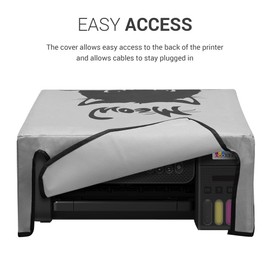 kwmobile Dust Cover Compatible with Epson Eco Tank ET-2826/2800 - Printer Case - Grey/Black - Meow Cat