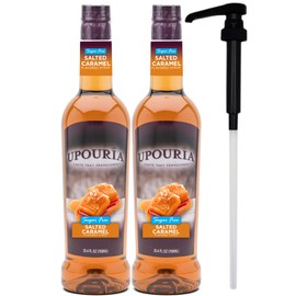 UPOURIA Sugar Free Salted Caramel Flavored Syrup (2) 750 ml Bottles
