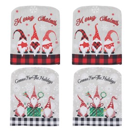Set of 4 Christmas Chair Covers, Christmas Decoration for Kitchen, Dining Room, Cutting 48 x 50 cm
