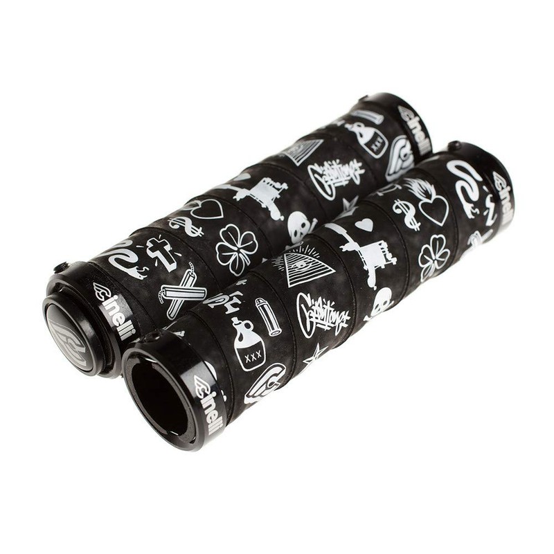 Cinelli X Mike Giant Art Design Bicycle Grips, Black
