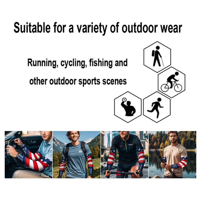 Bilymate USA Flag Cooling Arm Sleeves for Men & Women,