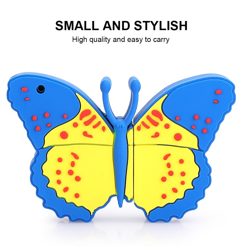 Cartoon U Disk PVC Small USB Butterfly Pattern Flash Pen