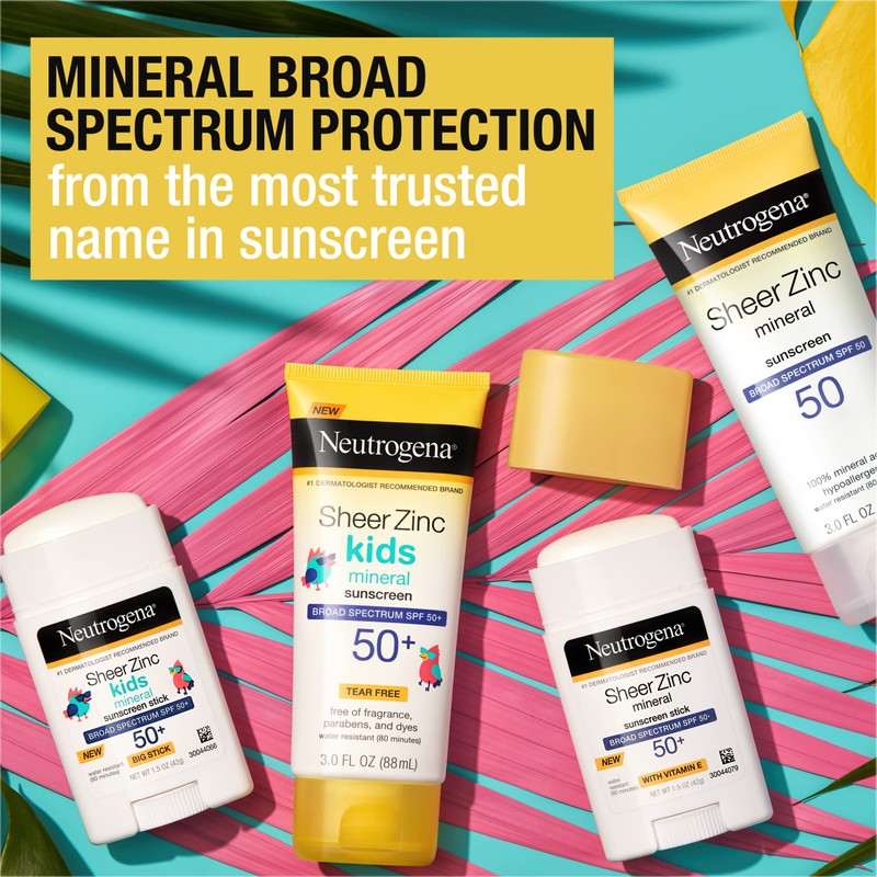 Neutrogena Sheer Zinc Oxide Mineral Sunscreen Stick - SPF 50+,