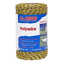 Fi-Shock PW656Y6-FS 6-Strand Polywire, 656-Feet